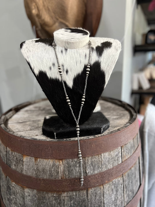 31” Lariat Silver Faux Necklace