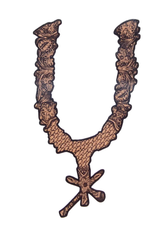 Tooled Leather Spur Sticker