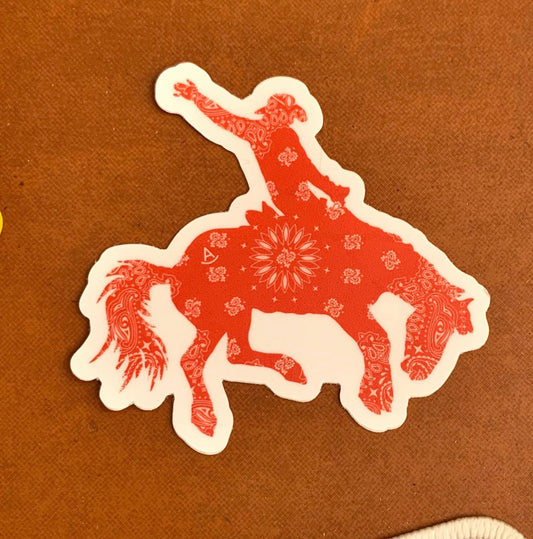 Bandana Print Bronc Sticker