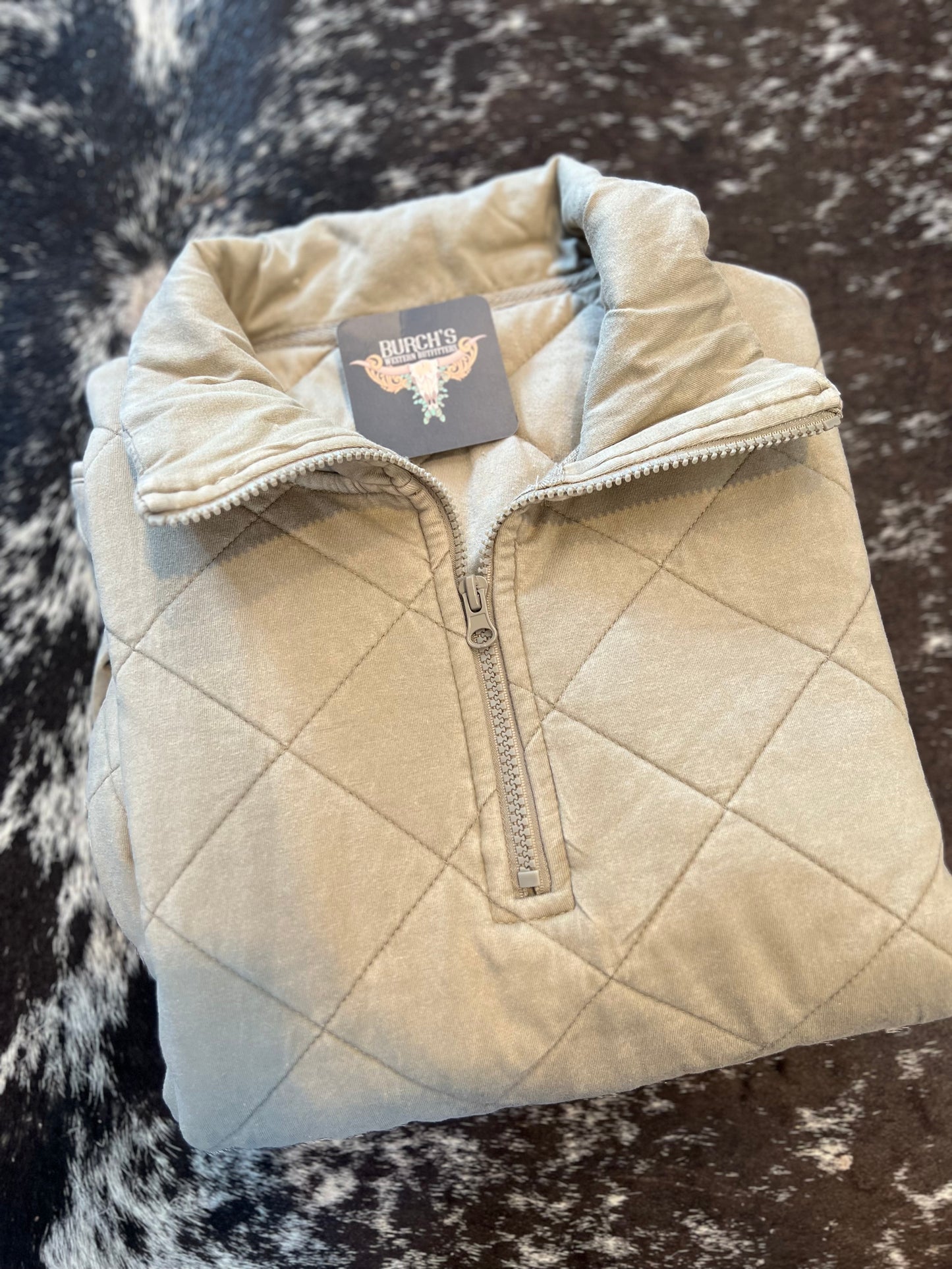 Quilted Teddy Quarter Zip *Arena Dirt