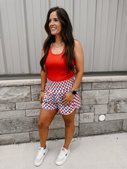 Patriotic Checkered Shorts