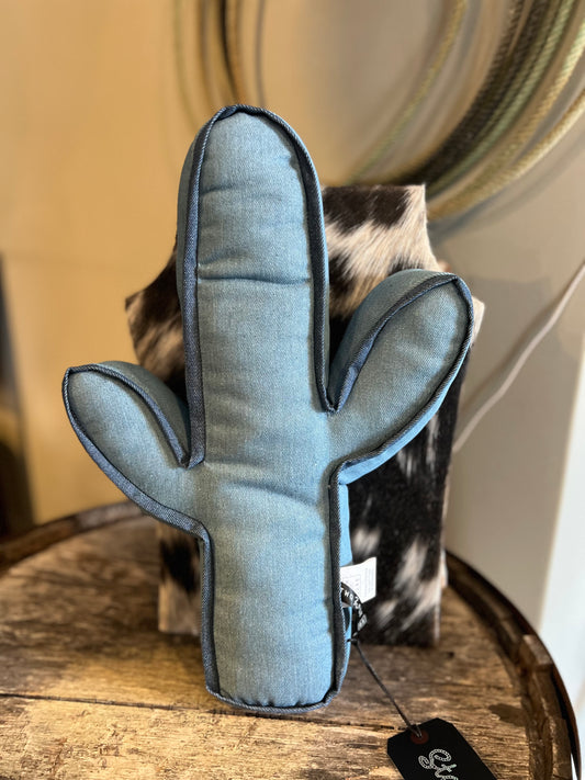 Mega Viral Denim Cactus Pillow