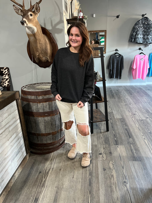 Black Mineral Wash Sweatshirt