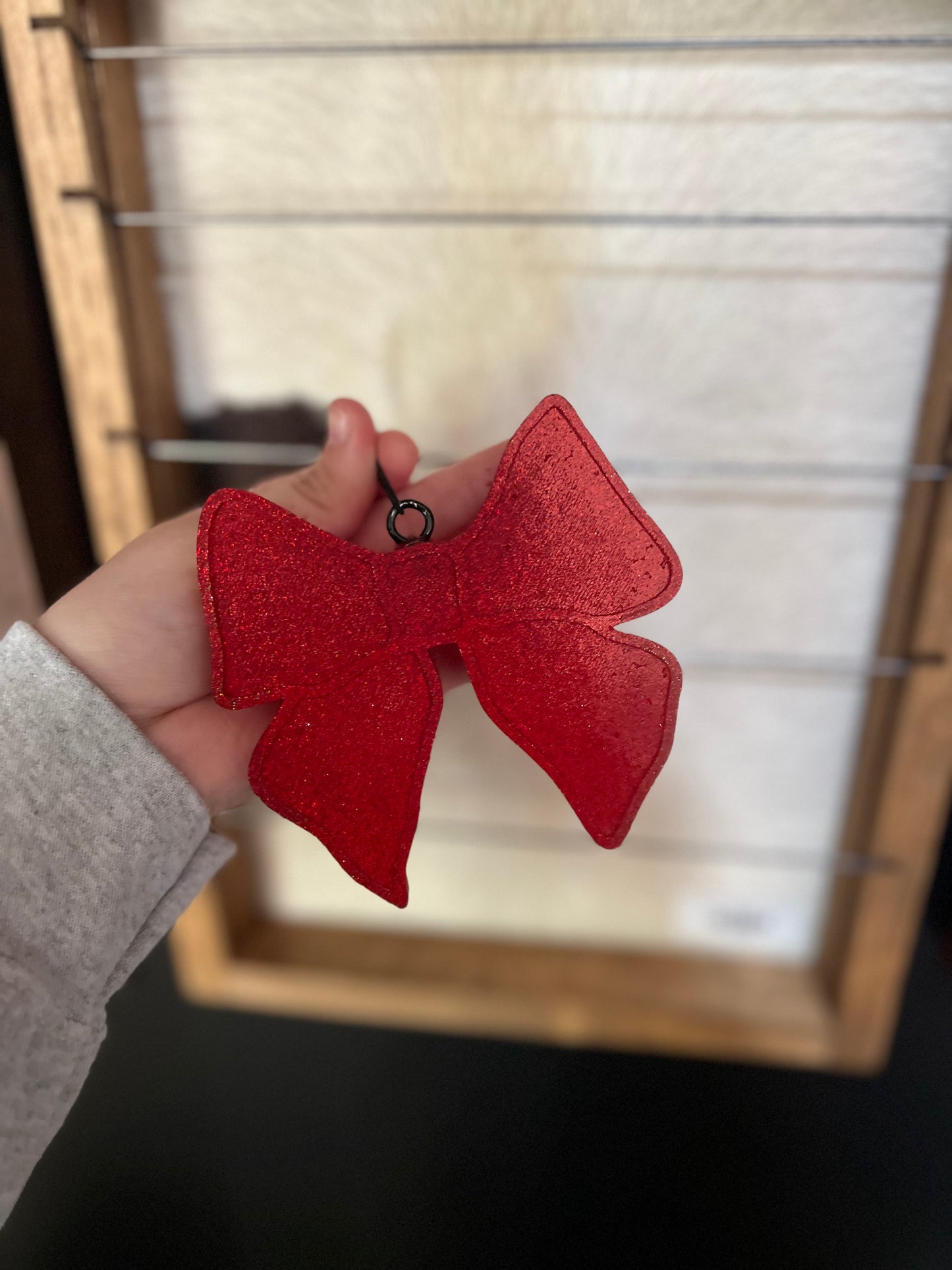 Red Glitter Bow Freshie- Sweater Weather