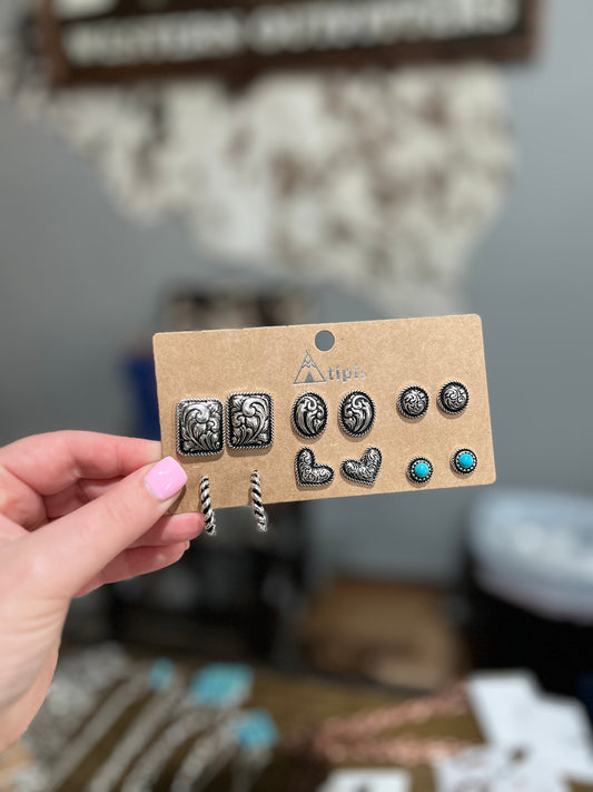 Faux 6 Pack Earrings