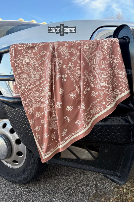 Mocha Paisley Wild Rag