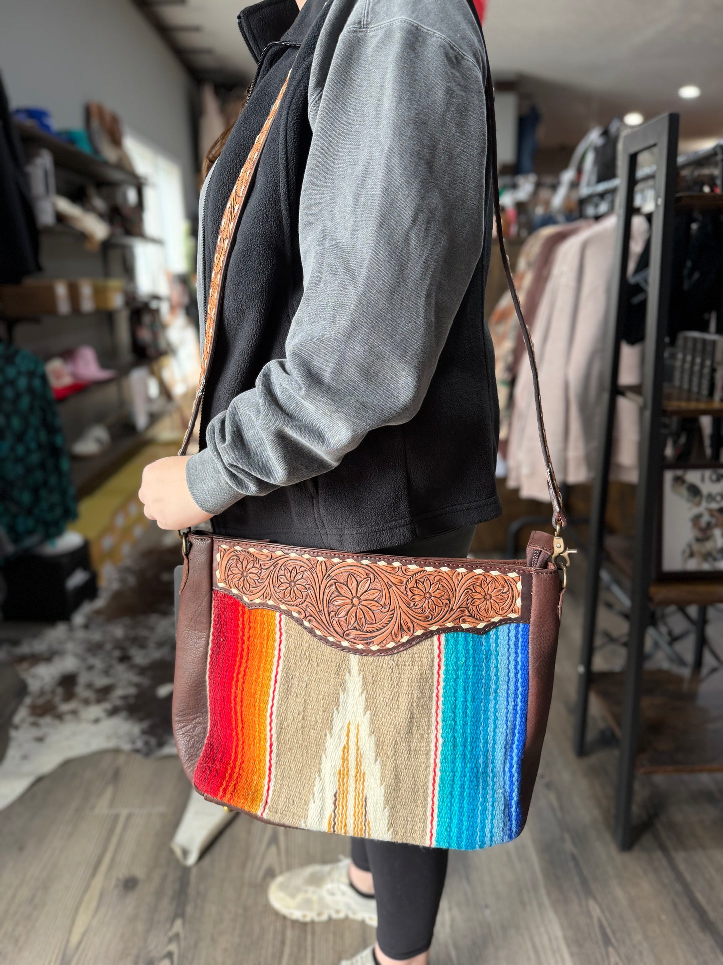 Sunny Tooled Crossbody