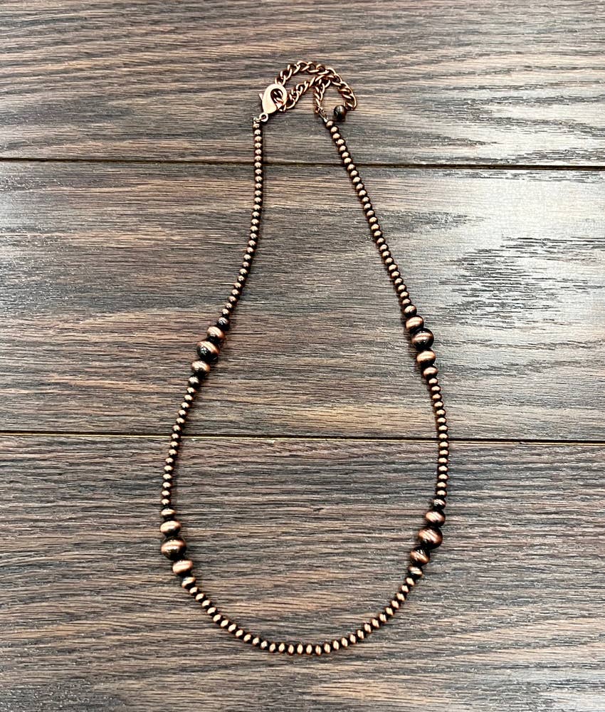 Sage Brush Faux Copper Pearl Necklace