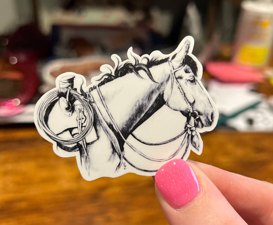 Pencil Sketch Horse Sticker