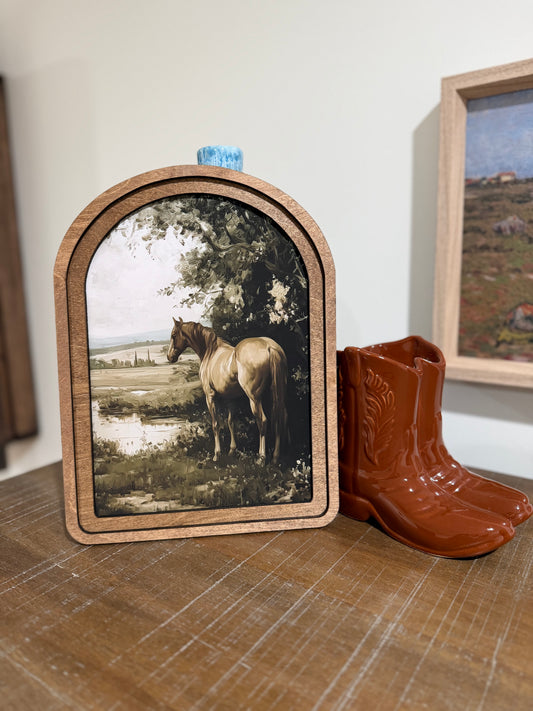 Arch Top Palomino Framed Art : 8.25x11"