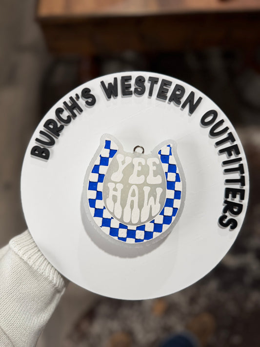 Blue Yee Haw Freshie Scent: Mahogany Coconut