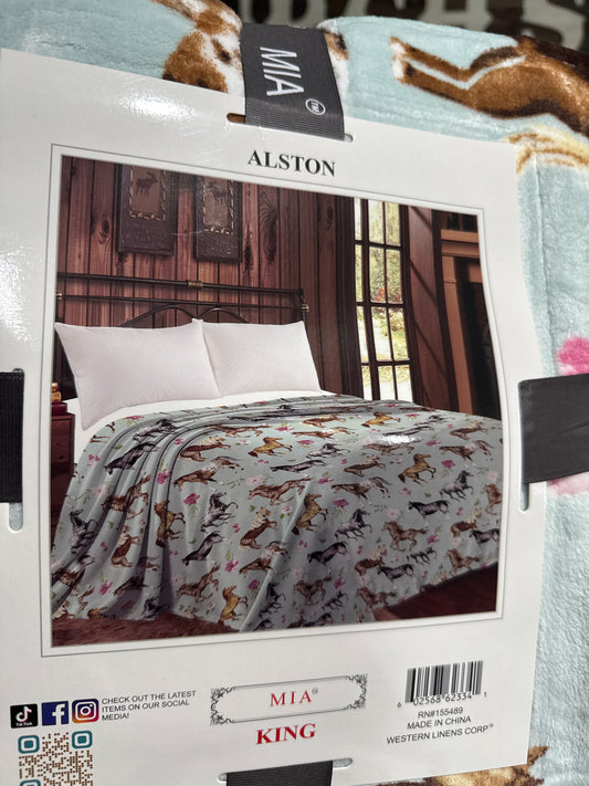 Ponies&Peonies King Blanket