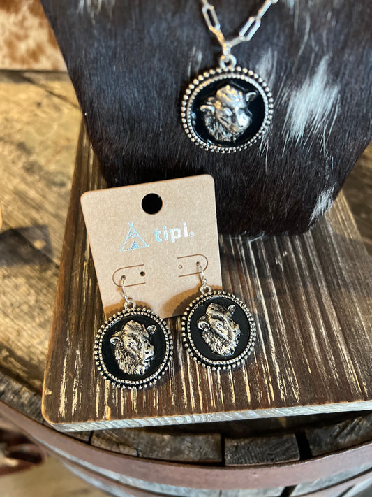 Angus Bull Earrings Faux