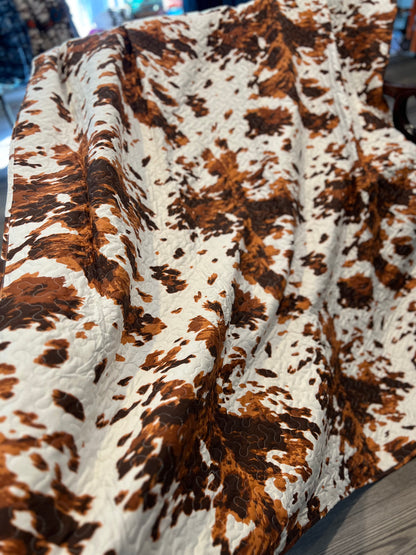 Brindle Cowhide 3 Piece Quilt Bedding Set