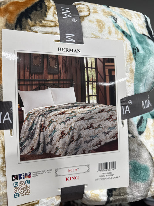 Desert Horses King Blanket