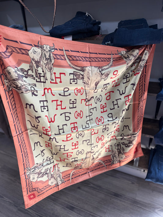 Beige Longhorn Wild Rag