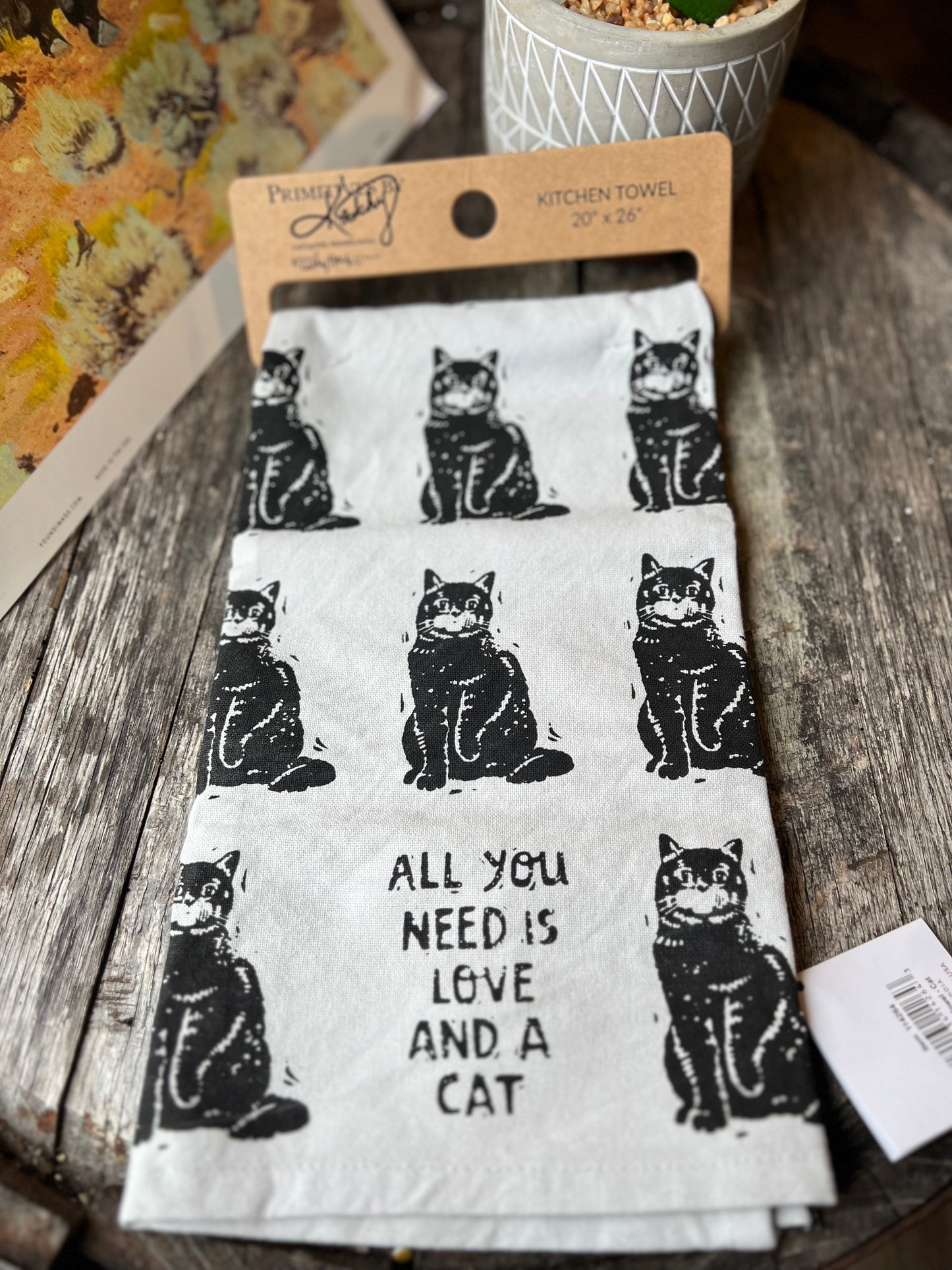 All You Need Is Love And A Cat Kitchen Towel