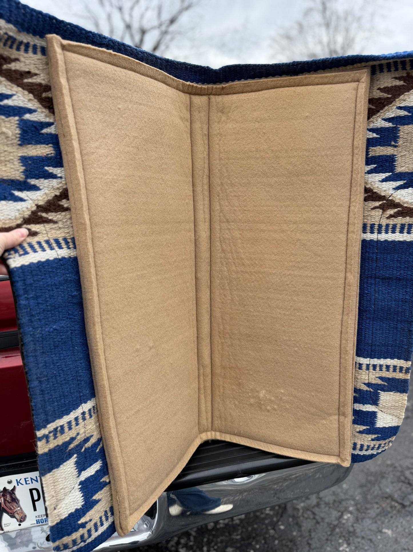 Used Blue Saddleblanket Saddle Pad