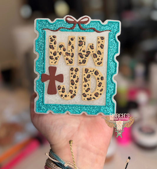 WWJD Leopard Stamp Freshie