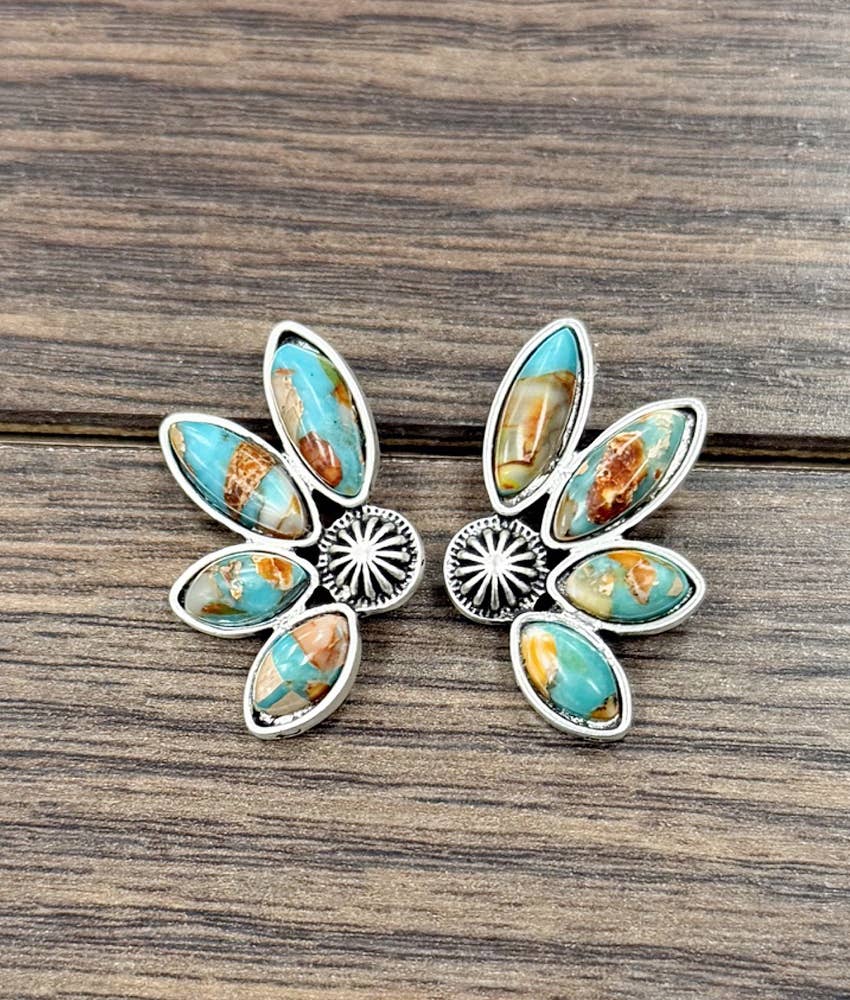 Santa Fe Turquoise Faux Stud Earrings