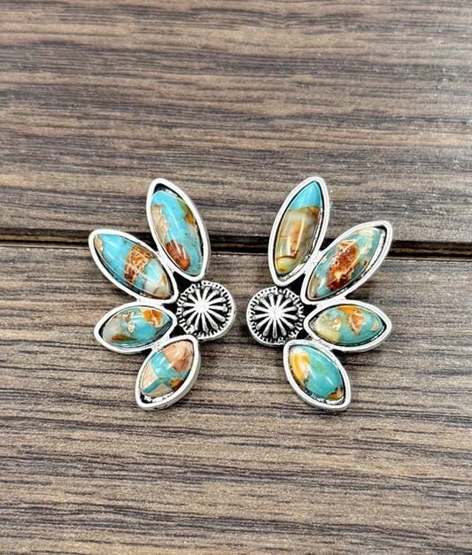 Santa Fe Turquoise Faux Stud Earrings