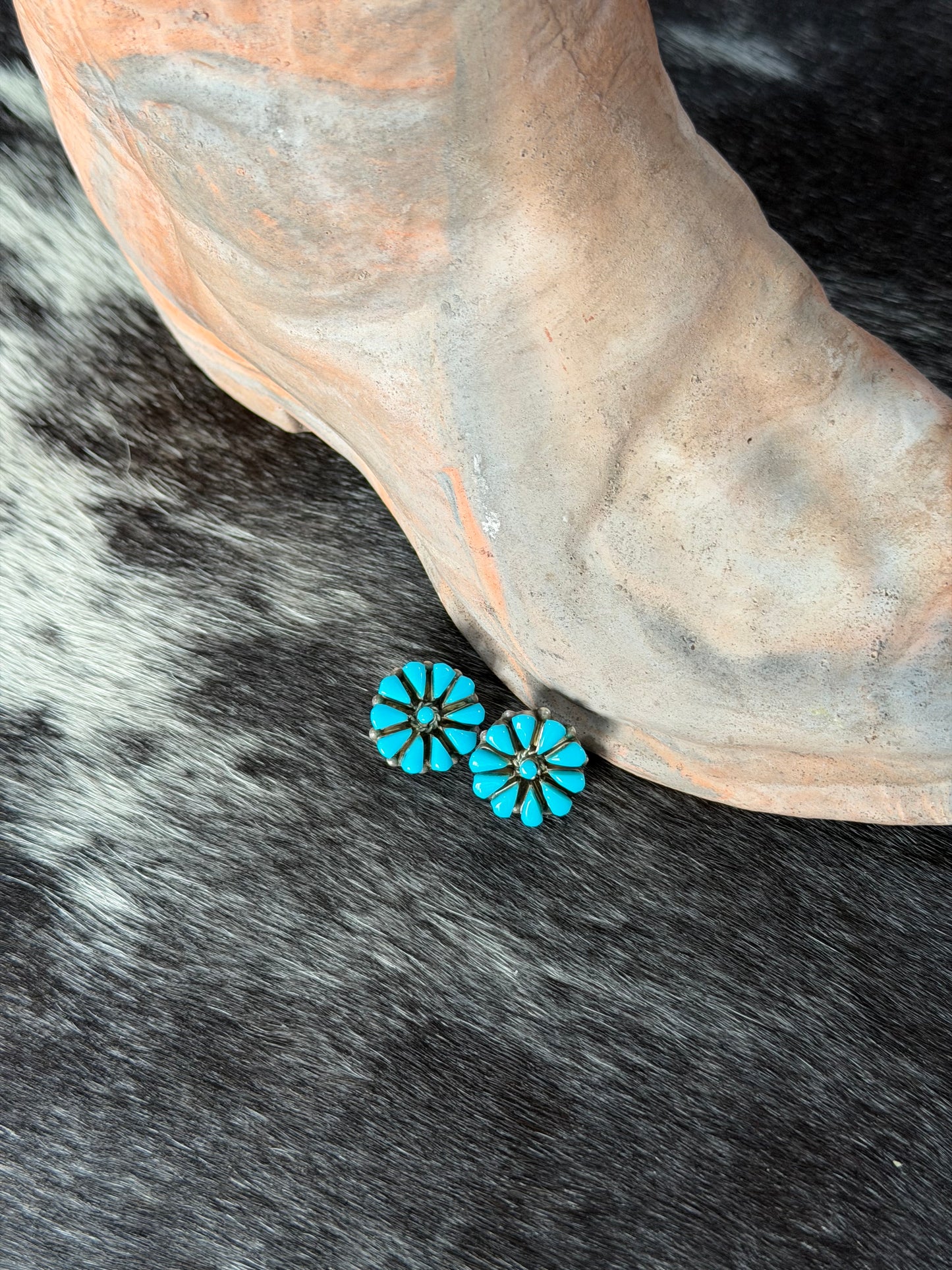 Small Turquoise Cluster Studs