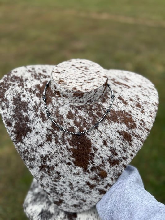 Black Onyx Stars Sterling Silver Pearl Necklace