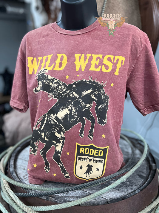 Wild West Rodeo Wine Mineral Wash Tee