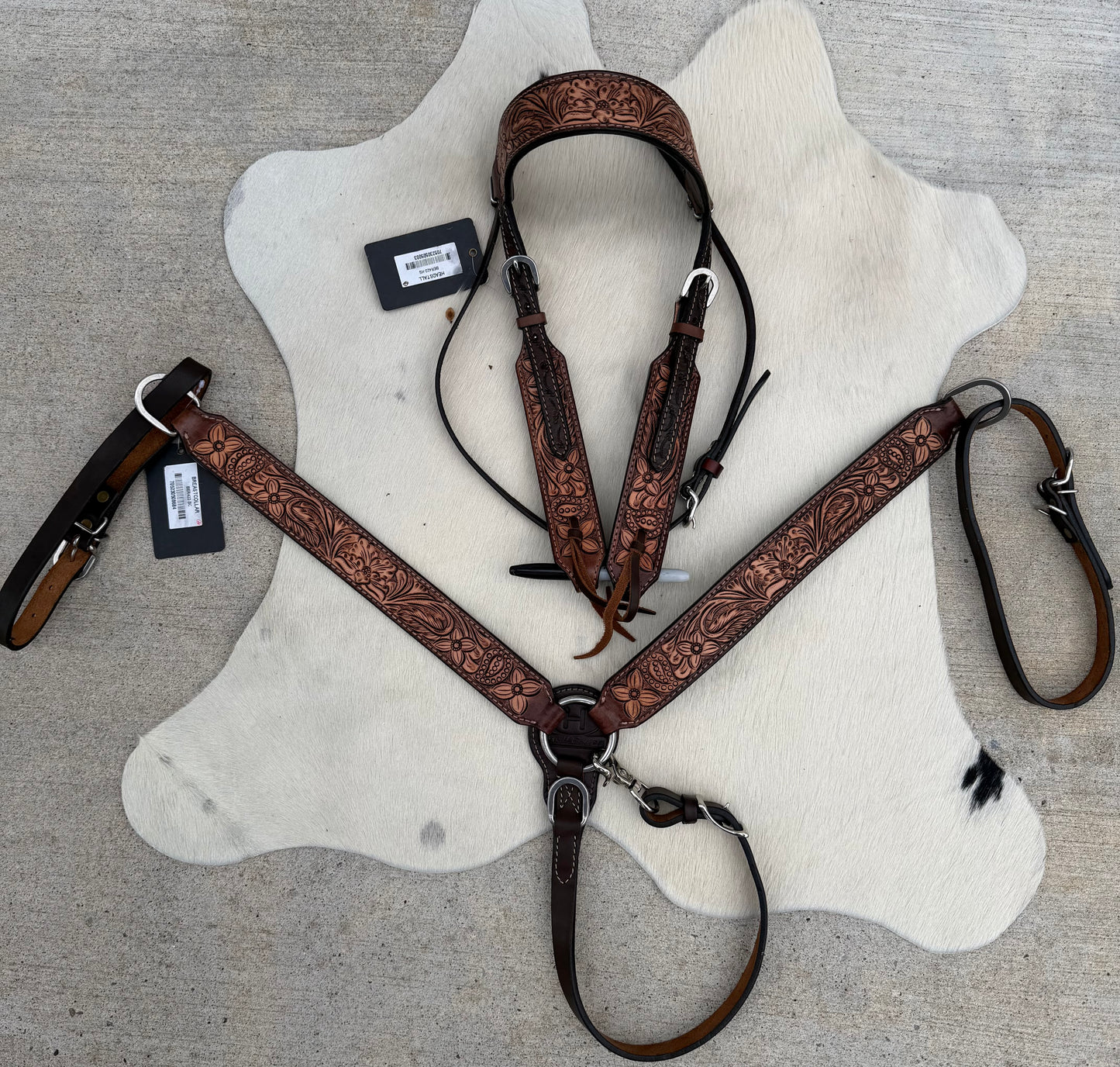Chocolate Tooled Tack Set