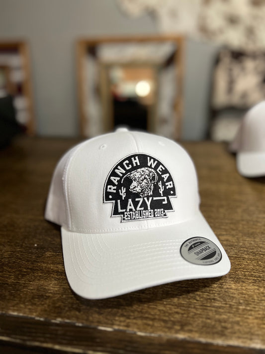 Lazy J Ranch White Snapback