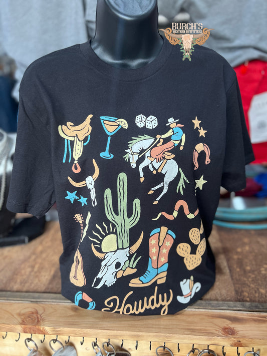 Margarita & Cowboys Black Tee