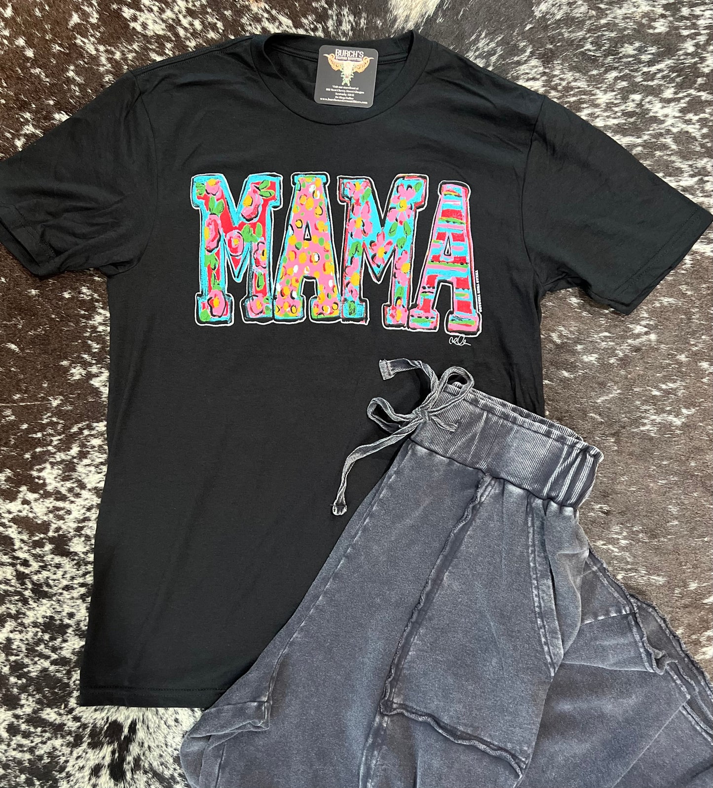 Mama Buttery Soft Tee- Black