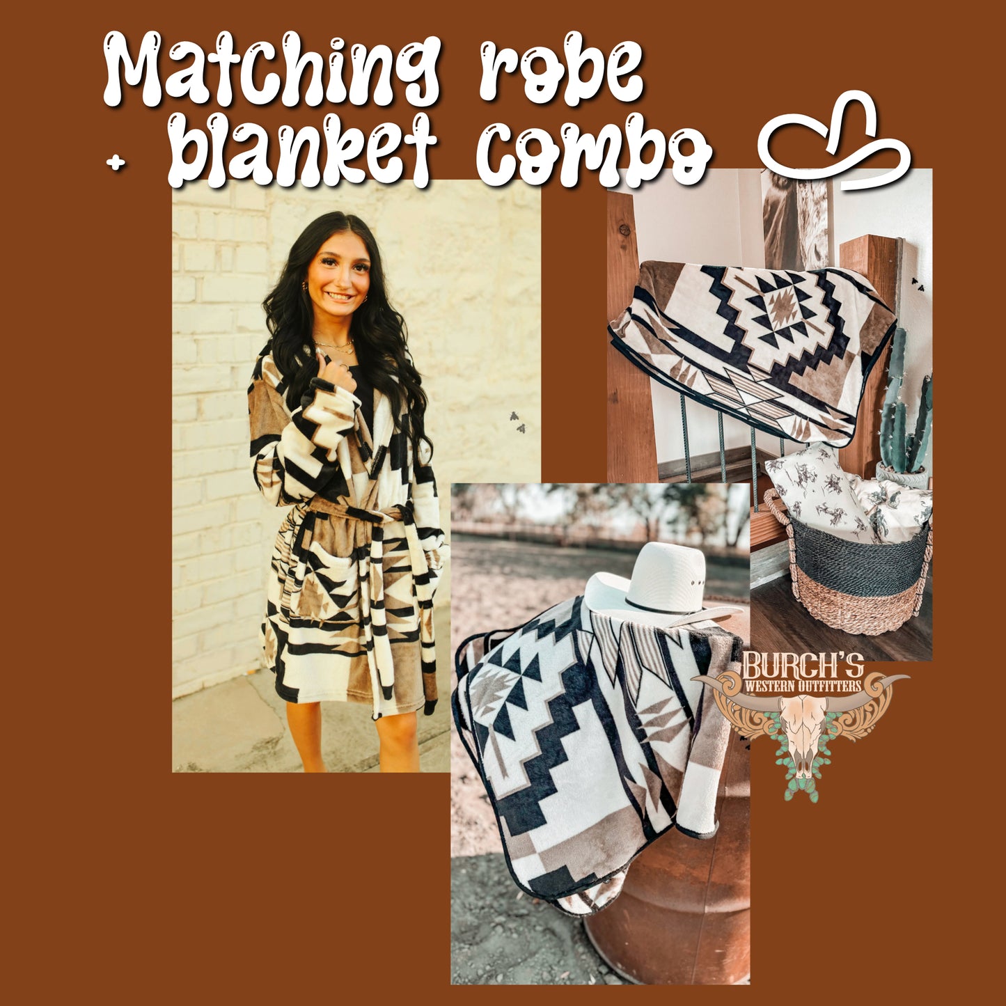 Aztec Robe + Blanket Gift Set