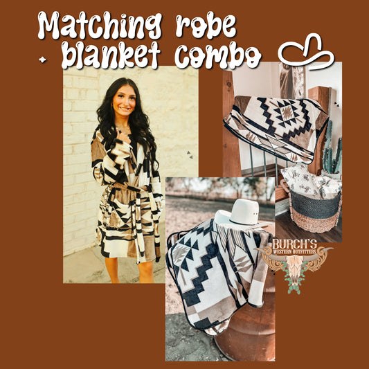 Aztec Robe + Blanket Gift Set