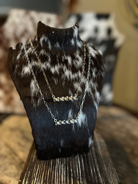 Western Faux Bubble Bar Necklace