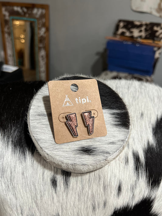 Faux Copper Lightning Studs