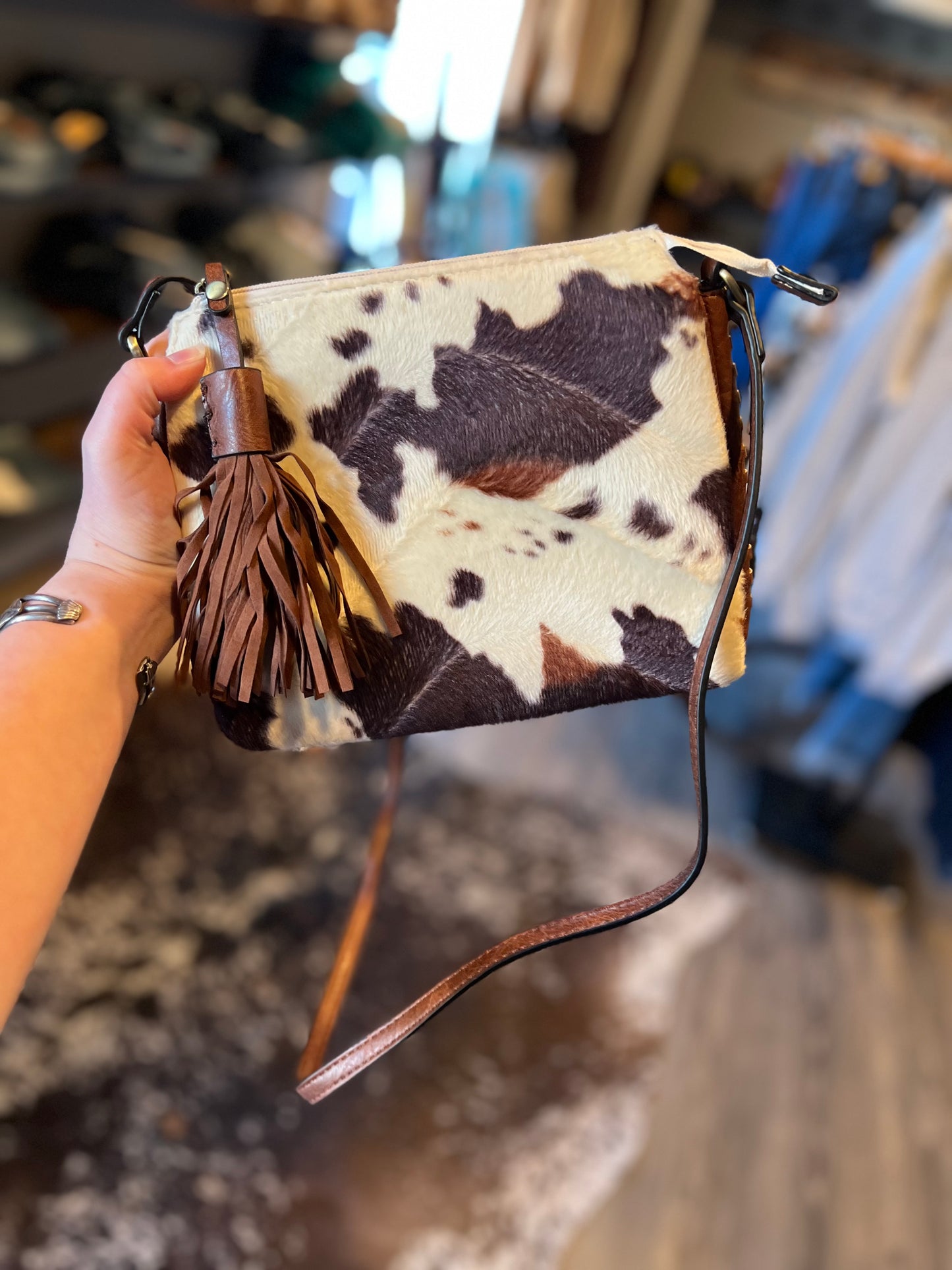 The Sabrina Cow Print Crossbody