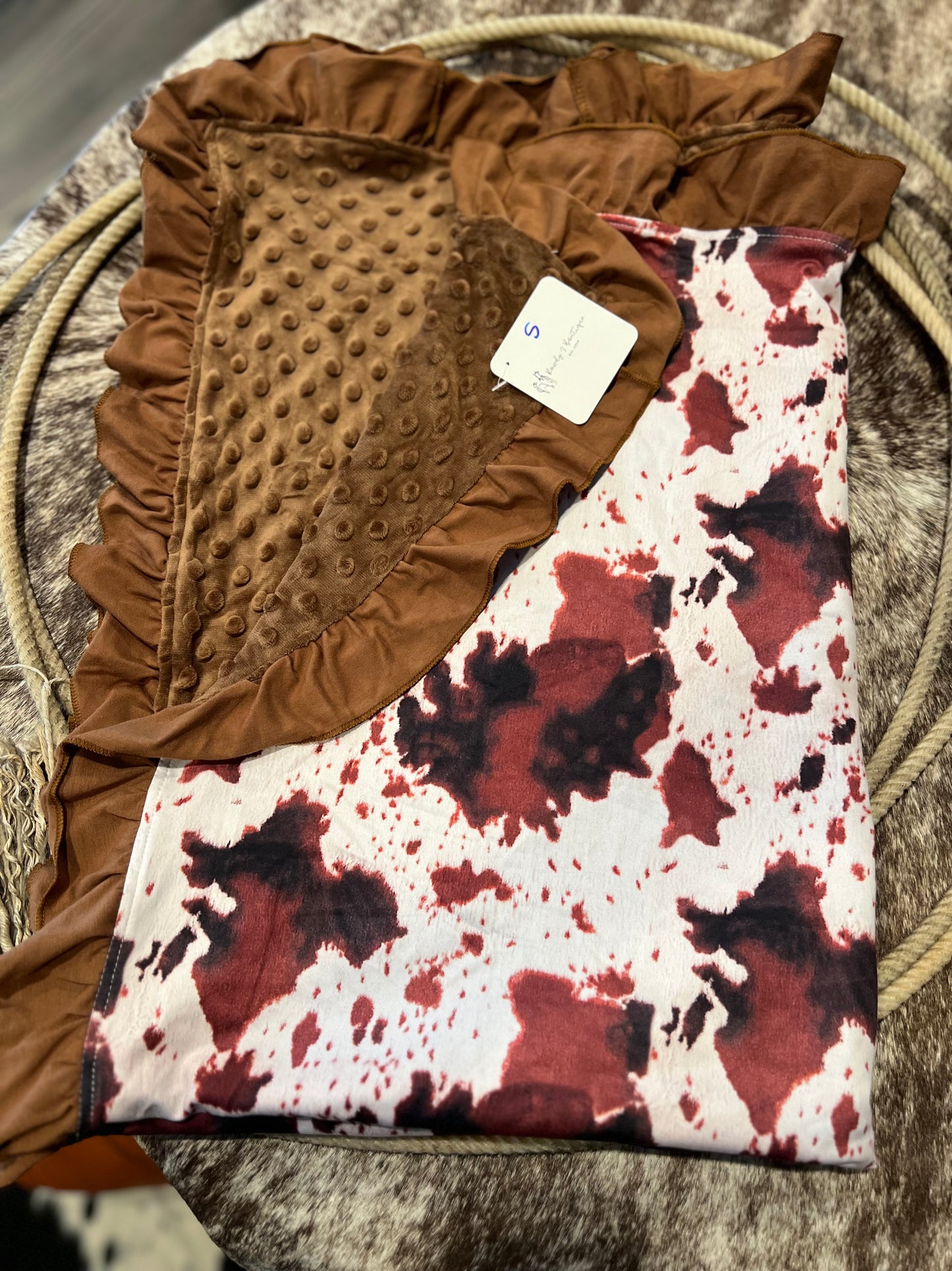 Brown Cowhide Minky