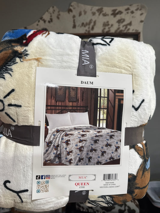 Turquoise Brands Queen Blanket