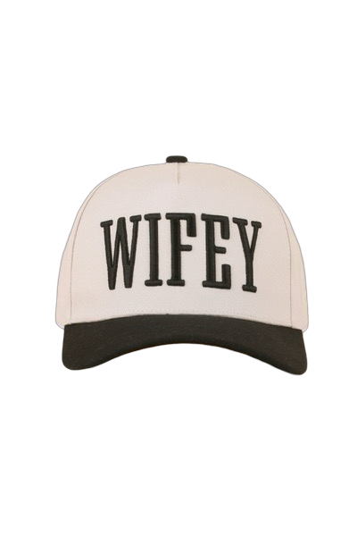 Cap with 'WIFEY' text on a white background