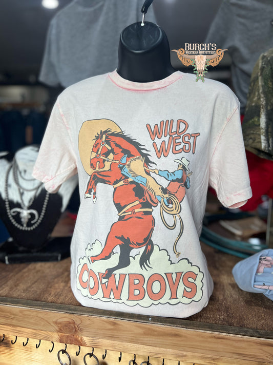 Bronc Dust Pink Mineral Wash Tee
