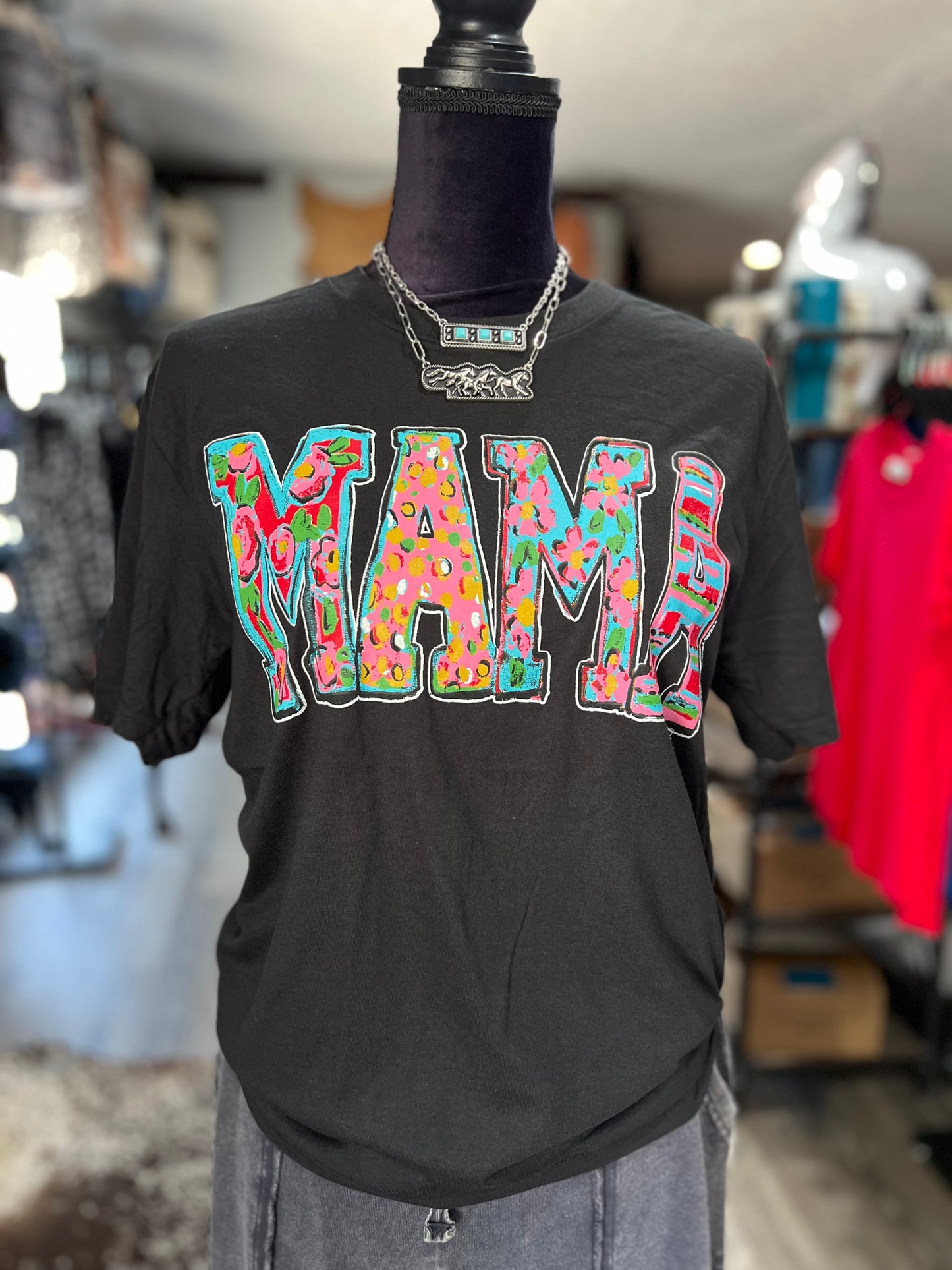 Mama Buttery Soft Tee- Black