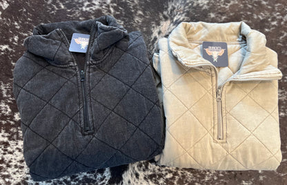 Quilted Teddy Quarter Zip *Arena Dirt