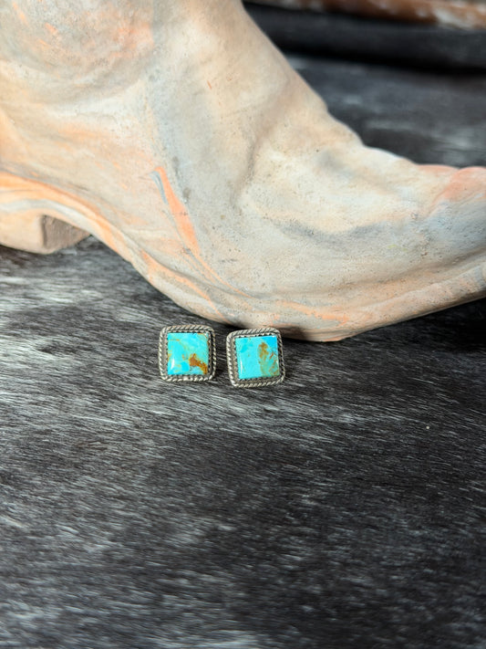 HADA Turquoise Square Studs