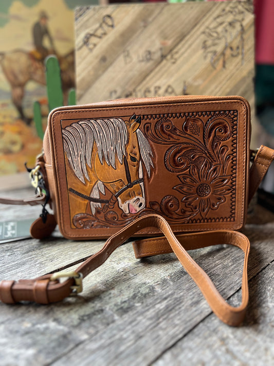 Palomino Stud Tooled Crossbody