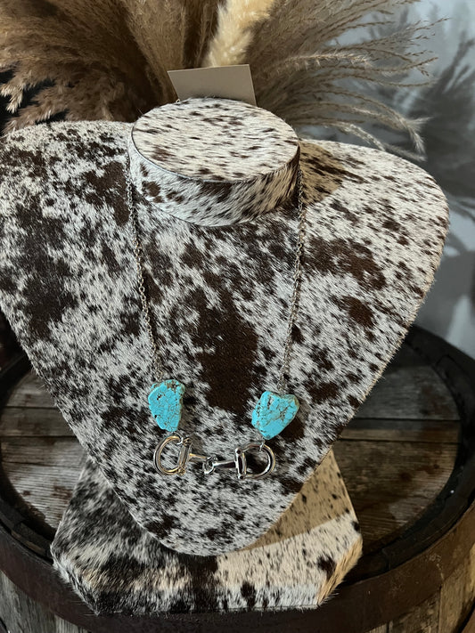 Silver Turquoise Bit Necklace