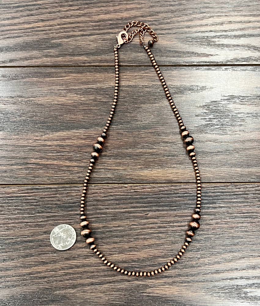Sage Brush Faux Copper Pearl Necklace