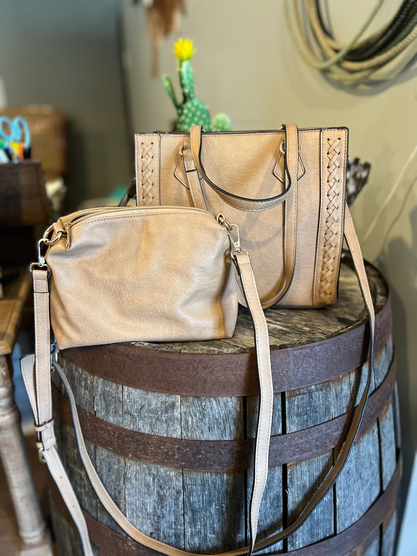 Two In One Cream Crossbody Set