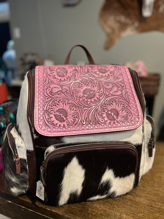 Tooled Pink Backpack / Diaper Bag