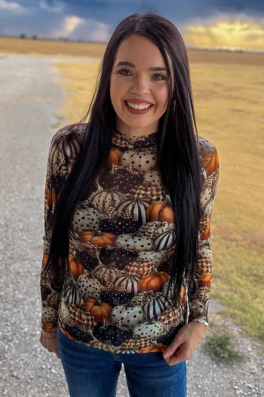 Fall Charm Mesh Top